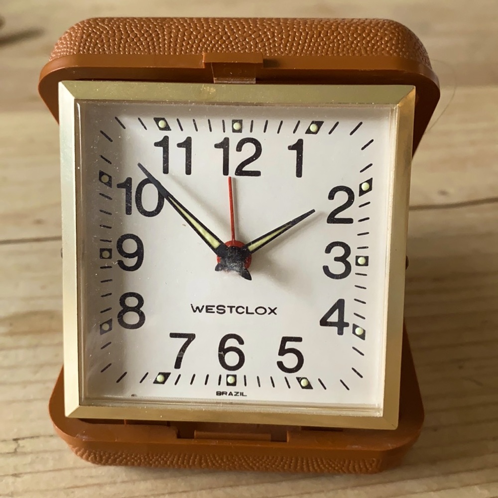 Travel alarm clock.